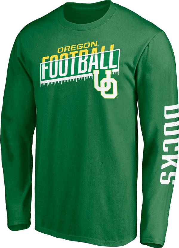 NCAA Men's Oregon Ducks Green Long Sleeve Football T-Shirt