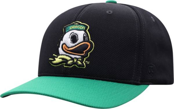 Top of the World Men's Oregon Ducks Black/Green Stretch-Fit Hat