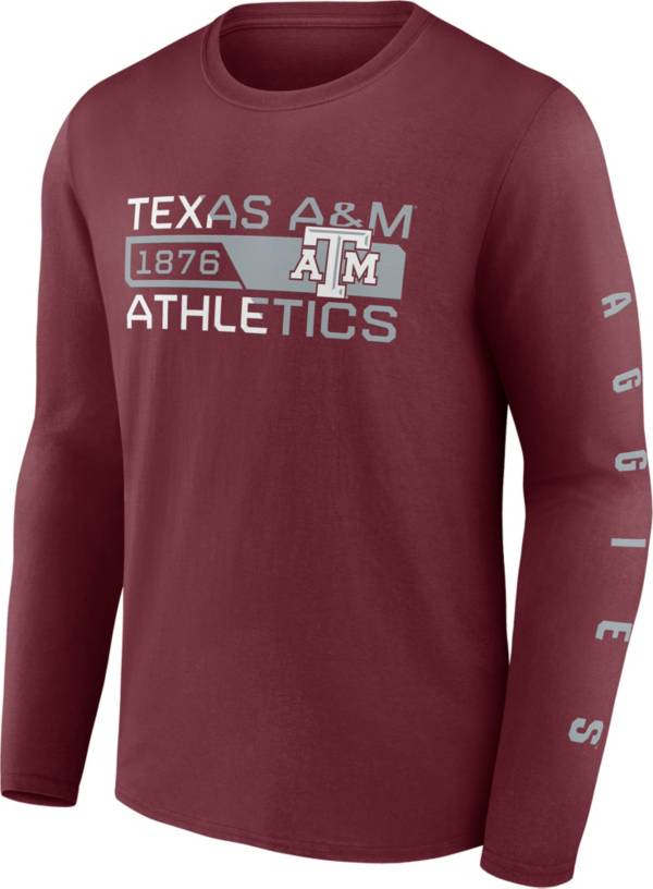 NCAA Men's Texas A&M Aggies Maroon Iconic Broad Jump Long Sleeve T-Shirt