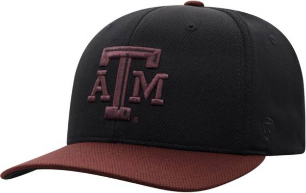 Top of the World Men's Texas A&M Aggies Black/Maroon Stretch-Fit Hat