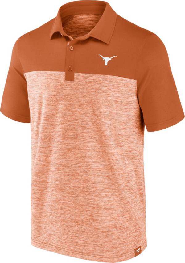 NCAA Men's Texas Longhorns Burnt Orange Iconic Brushed Poly Polo