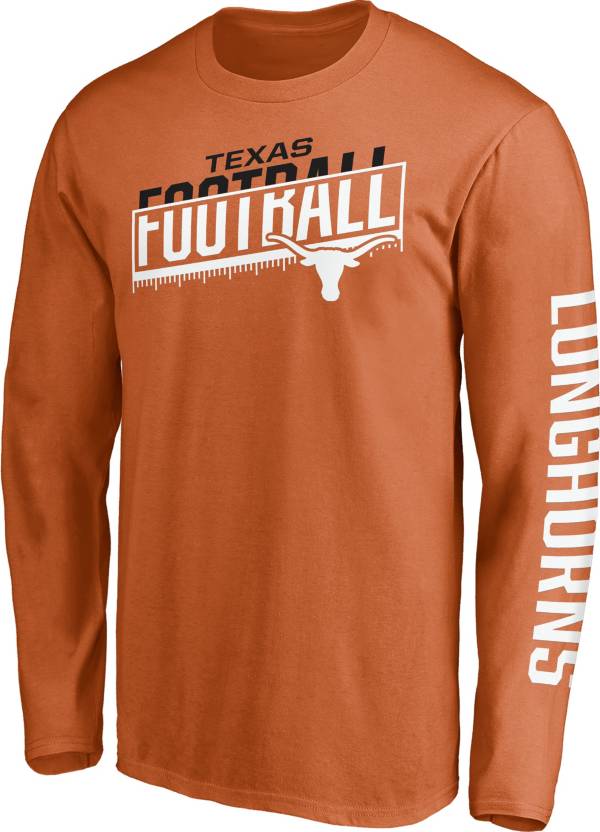 NCAA Men's Texas Longhorns Burnt Orange Long Sleeve Football T-Shirt