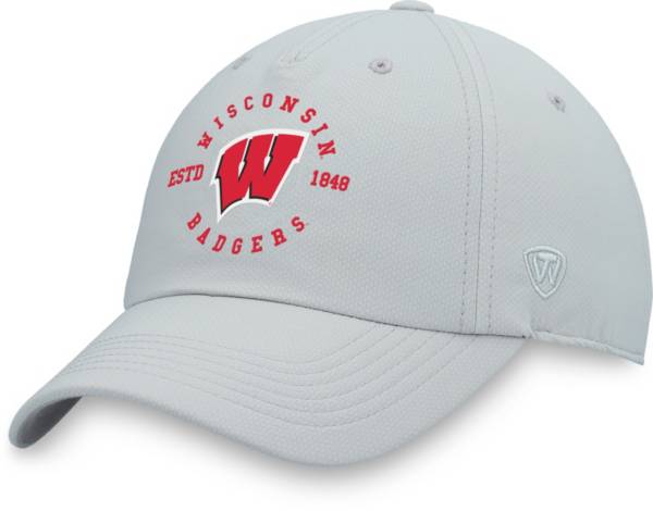 Top of the World Men's Wisconsin Badgers Grey Goals Adjustable Hat