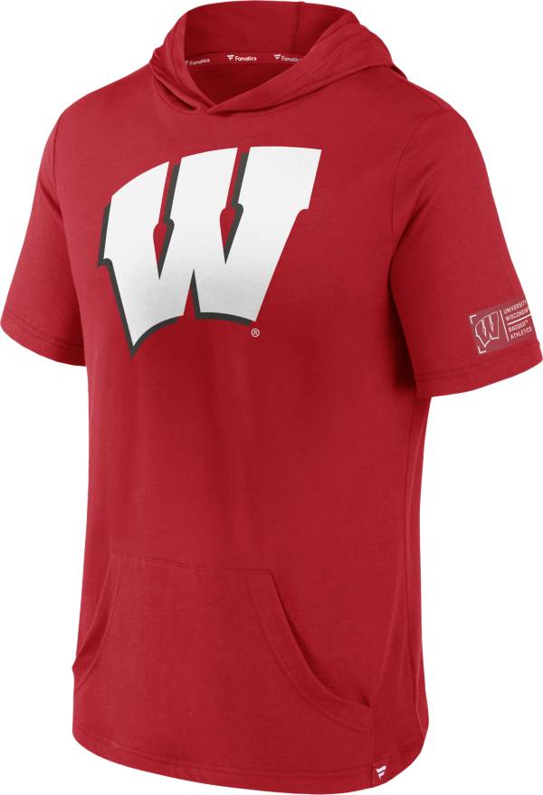 NCAA Men's Wisconsin Badgers Red Lightweight Hooded Pullover T-Shirt