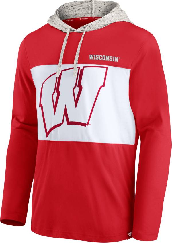 NCAA Men's Wisconsin Badgers Red Long Sleeve Hooded T-Shirt