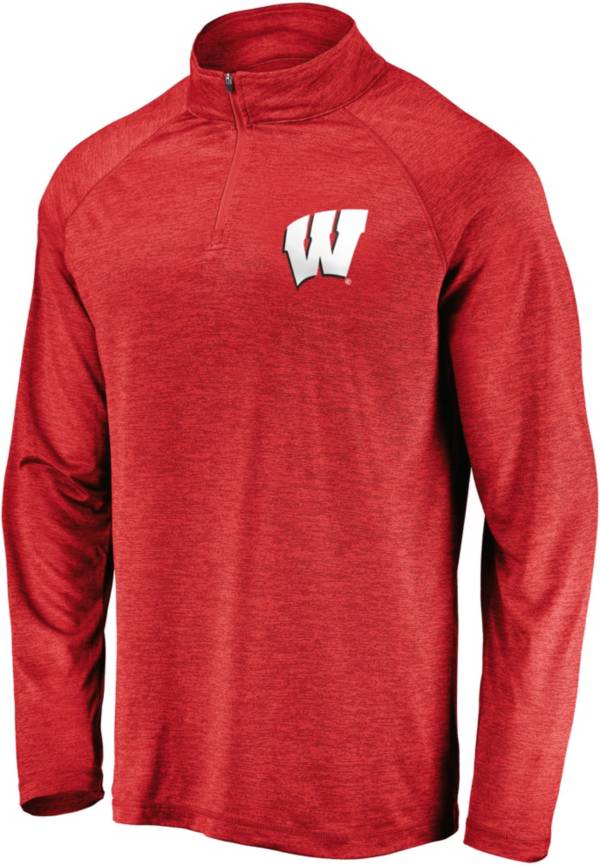 NCAA Men's Wisconsin Badgers Red Quarter-Zip Pullover Shirt