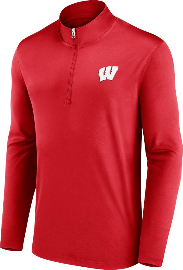 NCAA Men's Wisconsin Badgers Red Quarter-Zip Pullover Shirt