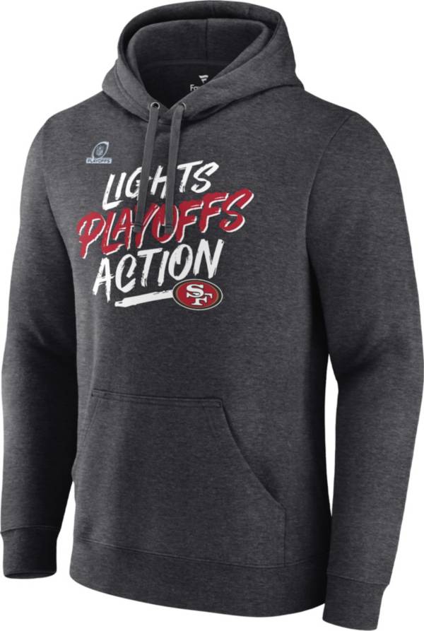 NFL Men's San Francisco 49ers 2021 Lights Playoffs Action Charcoal Heather Hoodie