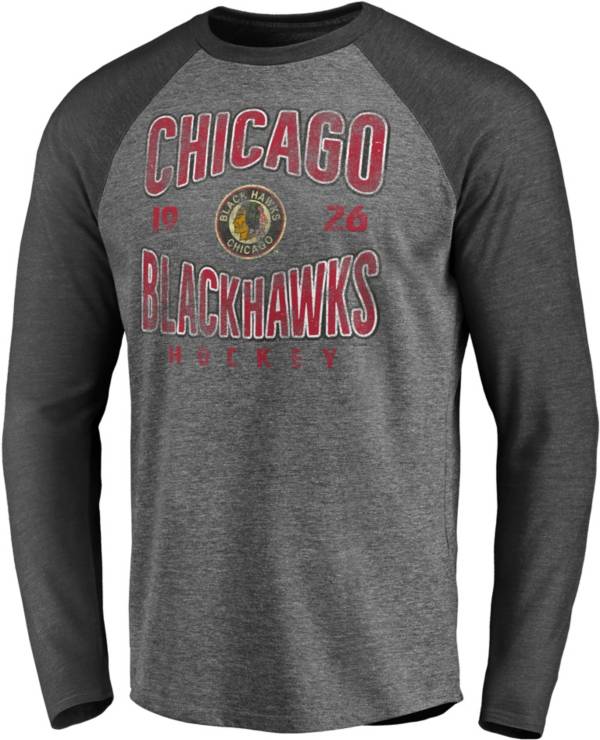 NHL Chicago Blackhawks Vintage Raglan Grey T-Shirt