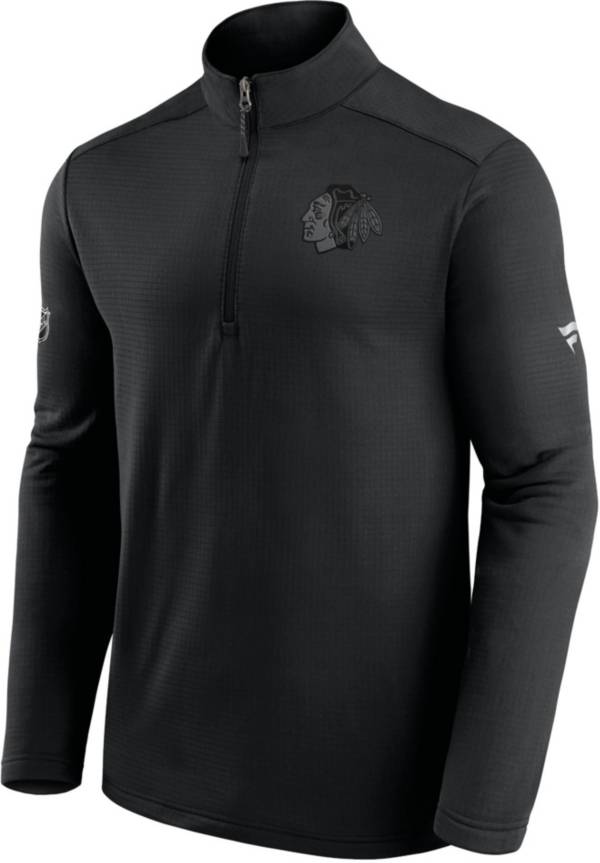 NHL Chicago Blackhawks Authentic Pro Travel and Training Black Quarter-Zip Pullover Shirt product image