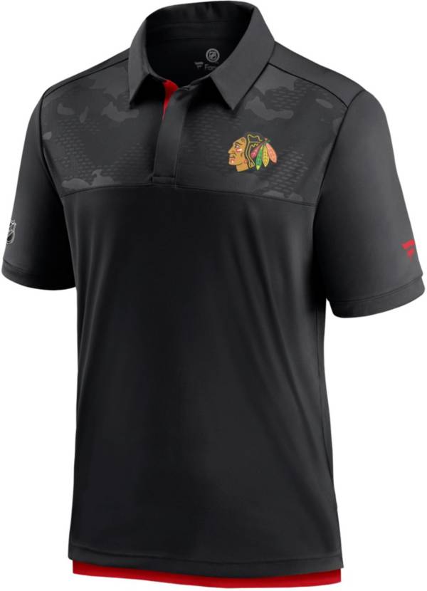 NHL Chicago Blackhawks Authentic Pro Locker Room Black Polo