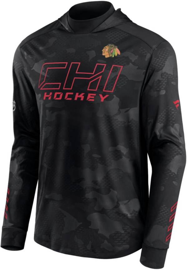 NHL Chicago Blackhawks Authentic Pro Black Pullover Hoodie