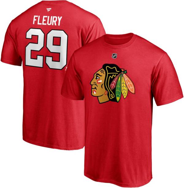 NHL Chicago Blackhawks Marc-Andrew Fleury #29 Red Player T-Shirt