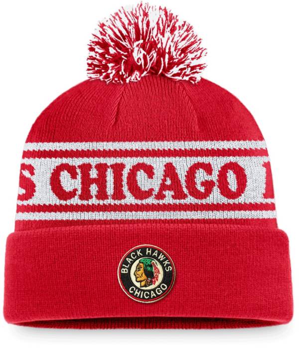 NHL Chicago Blackhawks Vintage Sports Resort Pom Knit Beanie