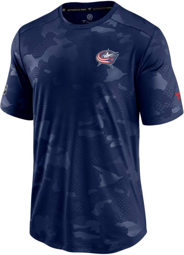 NHL Columbus Blue Jackets Authentic Pro Locker Room Camo T-Shirt