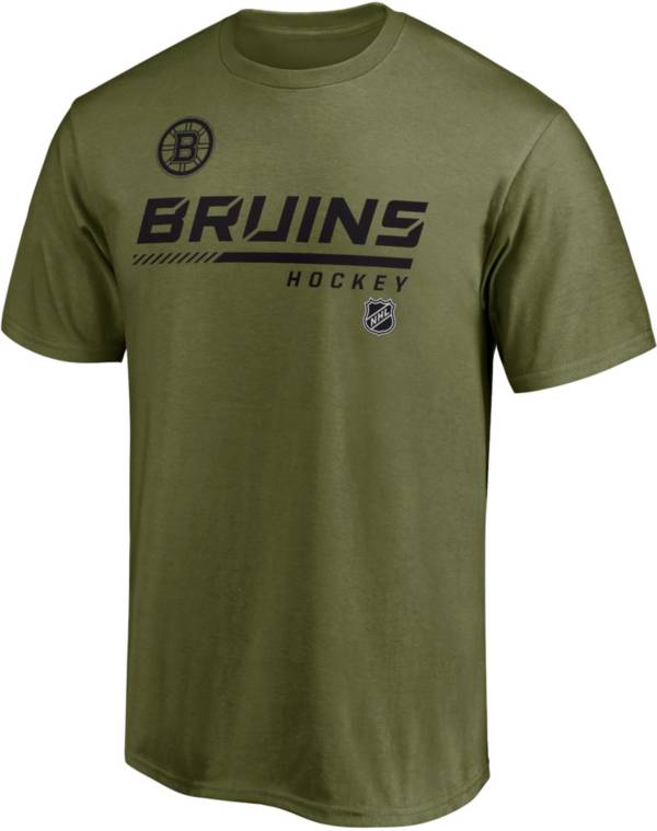 NHL Boston Bruins Authentic Pro Military Green T-Shirt