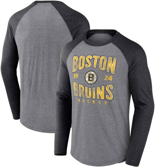 NHL Boston Bruins Vintage Raglan Grey T-Shirt