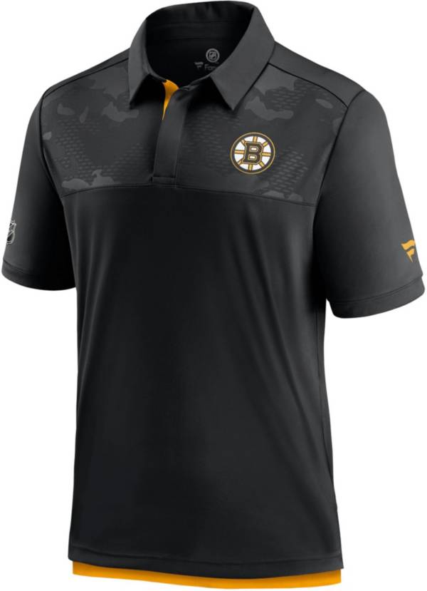 NHL Boston Bruins Authentic Pro Locker Room Black Polo