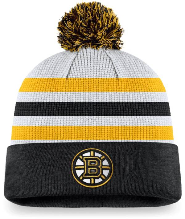 NHL Boston Bruins Authentic Pro Jersey Pom Knit Beanie