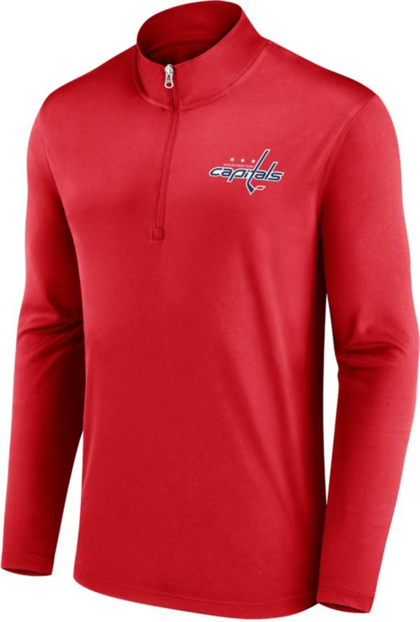 NHL Washington Capitals Team Poly Red Quarter-Zip Pullover Shirt