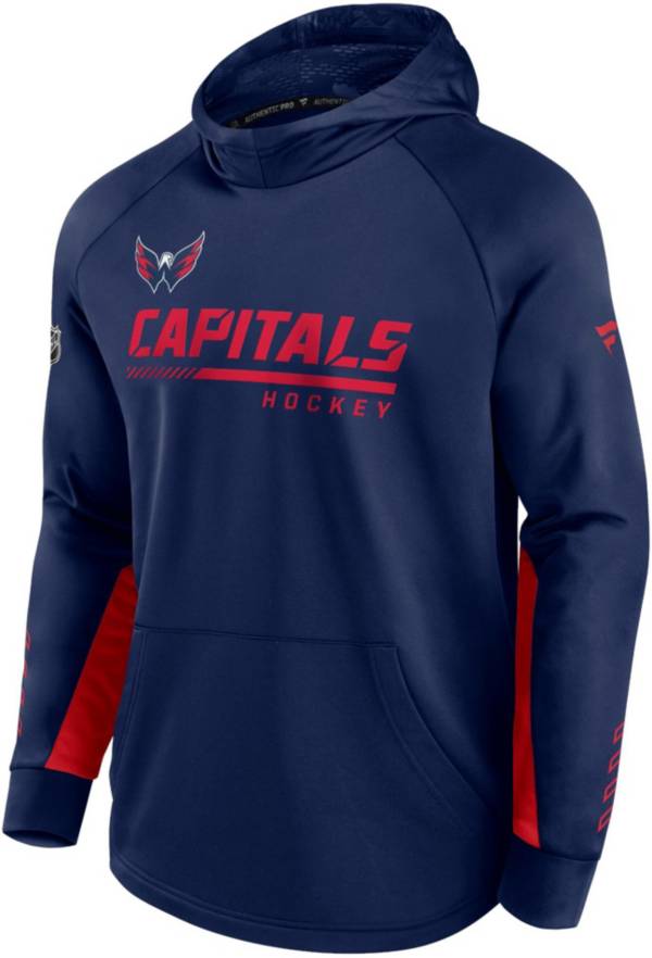 NHL Washington Capitals Authentic Pro Locker Room Navy Pullover Hoodie