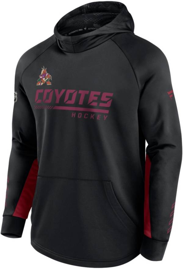 NHL Arizona Coyotes Authentic Pro Locker Room Black Pullover Hoodie