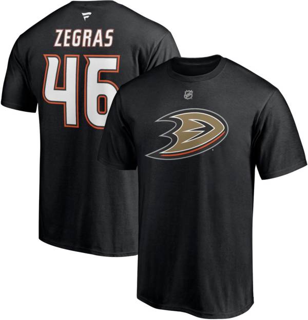 NHL Anaheim Ducks Trevor Zegras #46 Black Player T-Shirt