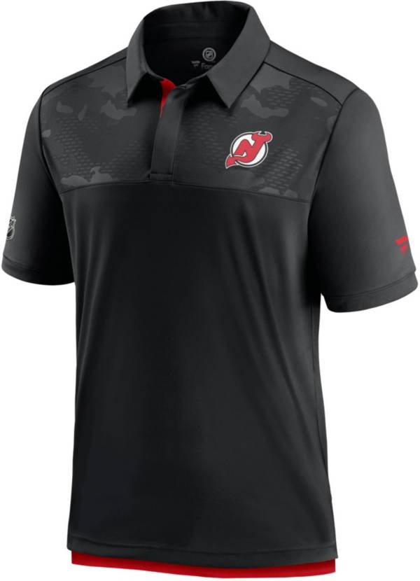 NHL New Jersey Devils Authentic Pro Locker Room Black Polo
