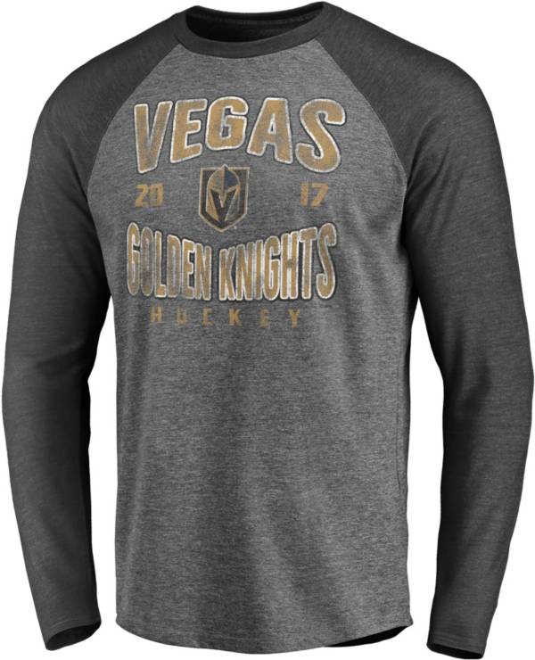 NHL Vegas Golden Knights Vintage Raglan Grey T-Shirt