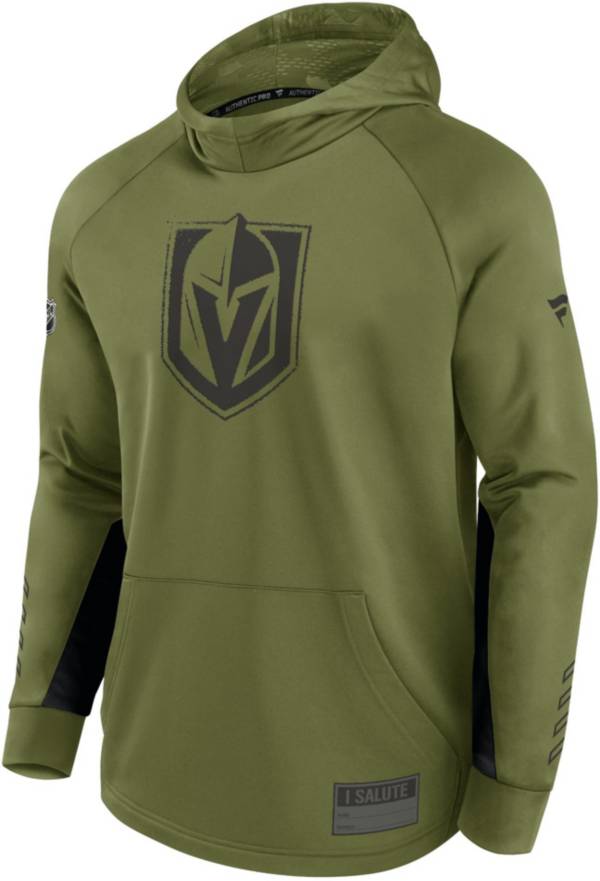 NHL Vegas Golden Knights Authentic Pro Military Green Pullover Hoodie