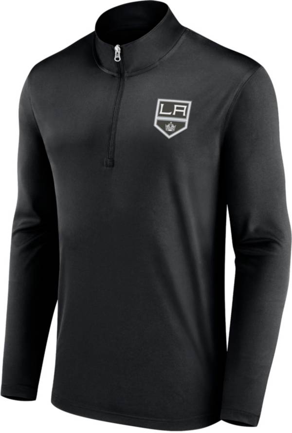 NHL Los Angeles Kings Team Poly Black Quarter-Zip Pullover Shirt