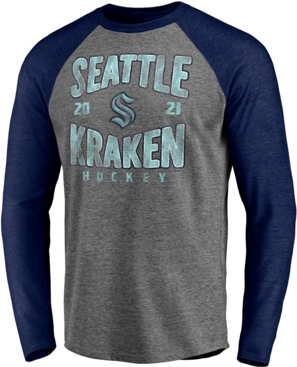 NHL Seattle Kraken Vintage Raglan Grey T-Shirt