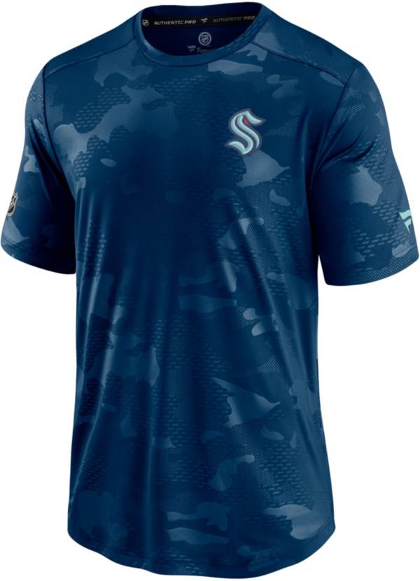 NHL Seattle Kraken Authentic Pro Locker Room Navy Camo T-Shirt