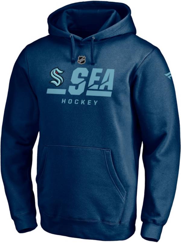 NHL Seattle Kraken Authentic Pro Navy Pullover Hoodie