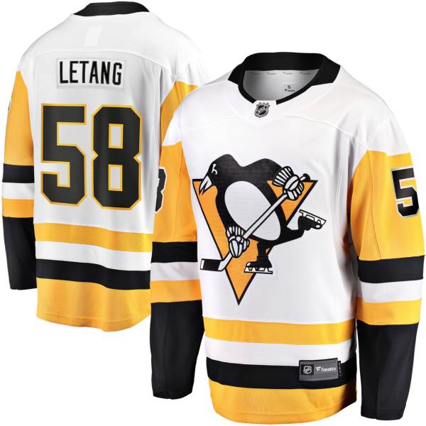 NHL Men's Pittsburgh Penguins Kris Letang #58 Breakaway Away Replica Jersey