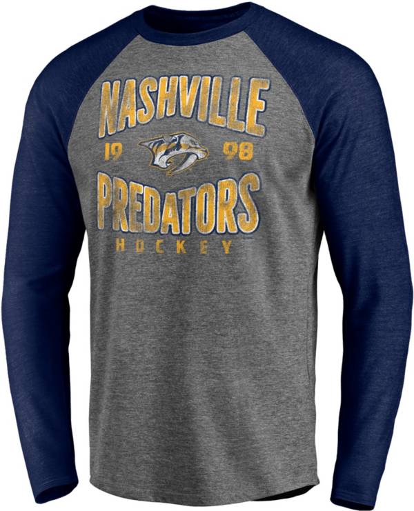 NHL Nashville Predators Vintage Raglan Grey T-Shirt