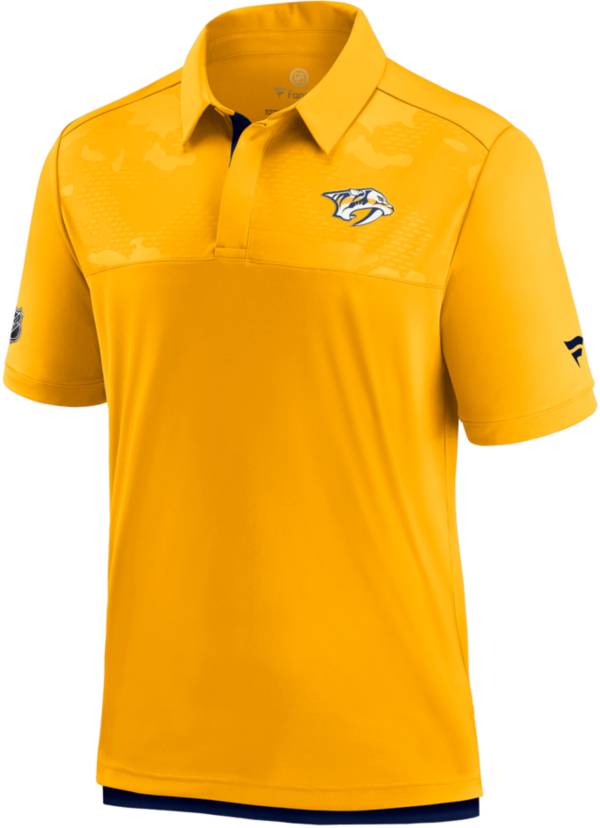 NHL Nashville Predators Authentic Pro Locker Room Yellow Polo