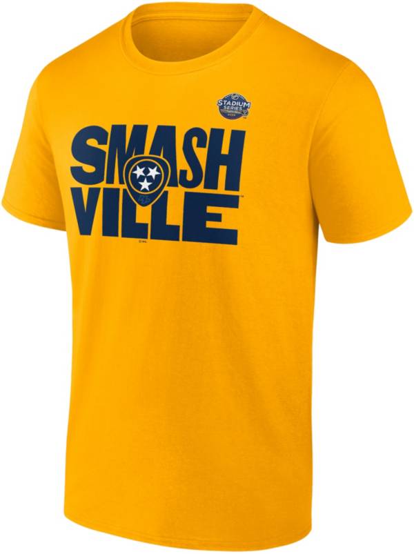 NHL '21-'22 Stadium Series Nashville Predators Authentic Pro Locker Room Gold T-Shirt