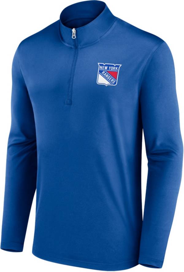 NHL New York Rangers Team Poly Royal Quarter-Zip Pullover Shirt