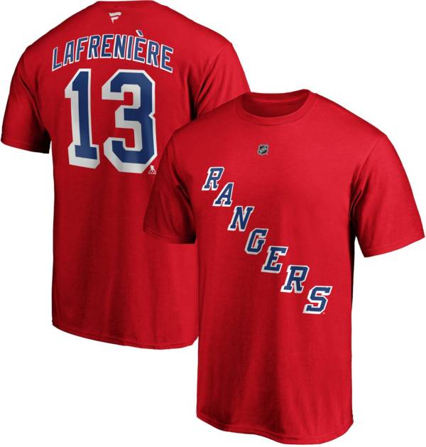 NHL New York Rangers Alexis Lafrenière #13 Red Player T-Shirt