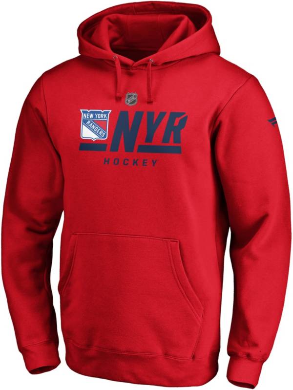 NHL New York Rangers Authentic Pro Red Pullover Hoodie