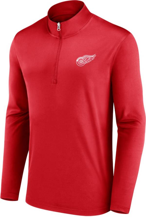 NHL Detroit Red Wings Team Poly Red Quarter-Zip Pullover Shirt