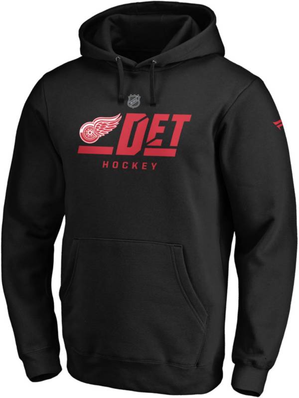 NHL Detroit Red Wings Authentic Pro Black Pullover Hoodie