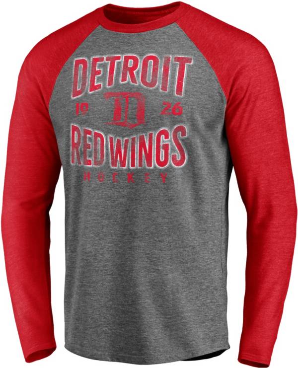 NHL Detroit Red Wings Vintage Raglan Grey T-Shirt