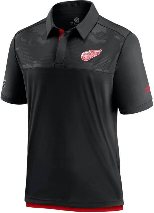 NHL Detroit Red Wings Authentic Pro Locker Room Black Polo