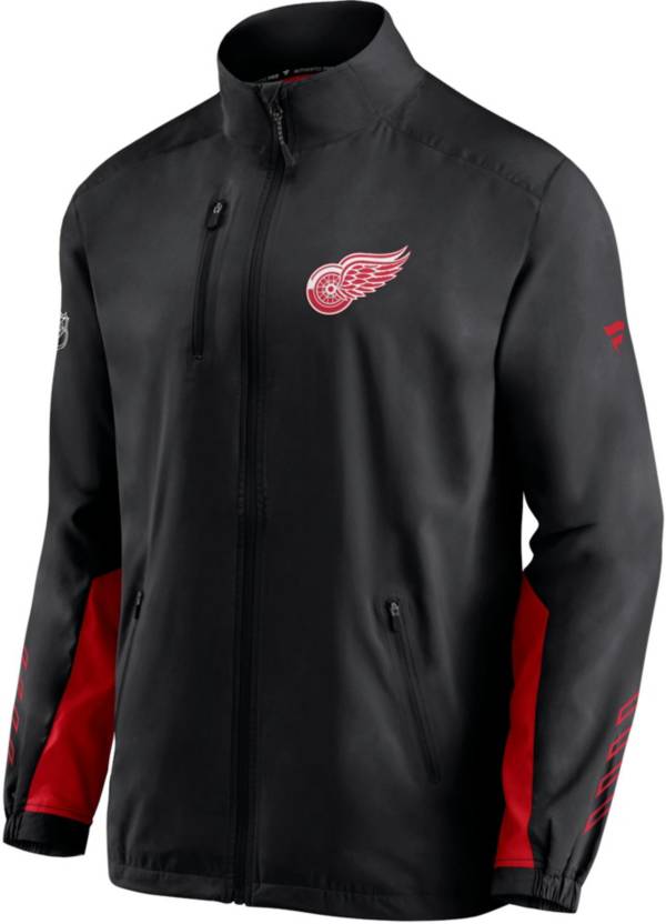 NHL Detroit Red Wings Authentic Pro Locker Room Rink Black Full-Zip Jacket