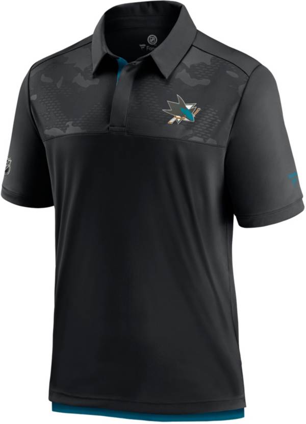 NHL San Jose Sharks Authentic Pro Locker Room Black Polo