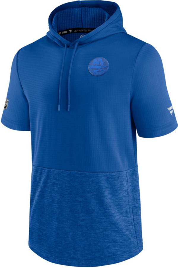 NHL New York Islanders Authentic Pro Locker Room Royal Short-Sleeve Pullover Hoodie