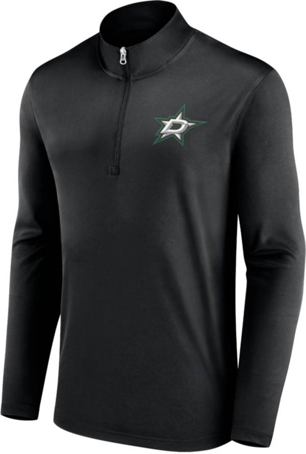 NHL Dallas Stars Team Poly Black Quarter-Zip Pullover Shirt