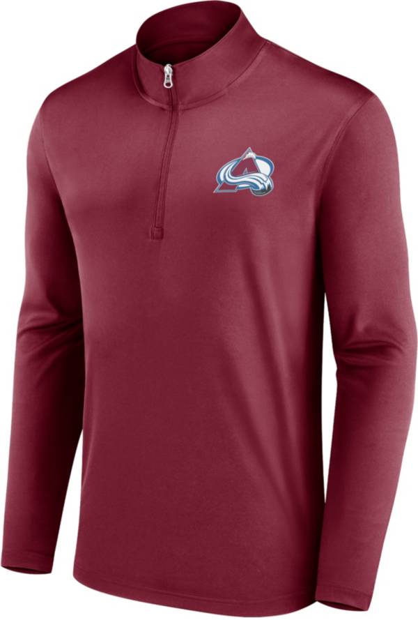 NHL Colorado Avalanche Team Poly Grey Quarter-Zip Pullover Shirt